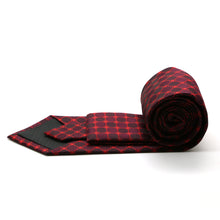 Load image into Gallery viewer, Mens Dads Classic Red Geometric Pattern Business Casual Necktie & Hanky Set W-6 - Ferrecci USA