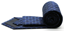 Load image into Gallery viewer, Mens Dads Classic Navy Geometric Pattern Business Casual Necktie & Hanky Set W-7 - Ferrecci USA