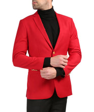Load image into Gallery viewer, Ferrecci Red Two Gold Button Slim Fit Blazer - Ferrecci USA