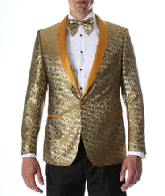 Load image into Gallery viewer, Men's Webber Gold Modern Fit Shawl Collar Tuxedo Blazer - Young Man’s Prom Wear - Ferrecci USA