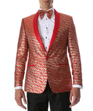 Load image into Gallery viewer, Men's Webber Red Modern Fit Shawl Collar Tuxedo Blazer - Ferrecci USA