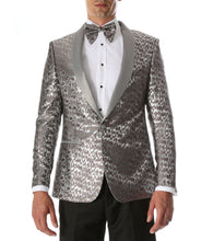 Load image into Gallery viewer, Men's Webber Silver Modern Fit Shawl Collar Tuxedo Blazer - Ferrecci USA