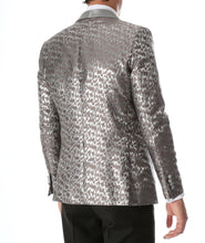 Load image into Gallery viewer, Men's Webber Silver Modern Fit Shawl Collar Tuxedo Blazer - Ferrecci USA