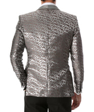 Load image into Gallery viewer, Men's Webber Silver Modern Fit Shawl Collar Tuxedo Blazer - Ferrecci USA