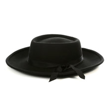 Load image into Gallery viewer, Black Wide Brim Fedora Hat - Ferrecci USA