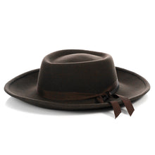 Load image into Gallery viewer, Dark Brown Wide Brim Fedora - Earp - Ferrecci USA