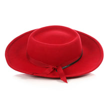 Load image into Gallery viewer, Red Wide Brim Fedora - Earp - Ferrecci USA