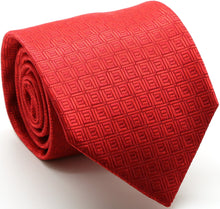 Load image into Gallery viewer, Mens Dads Classic Red Geometric Pattern Business Casual Necktie & Hanky Set Y-11 - Ferrecci USA