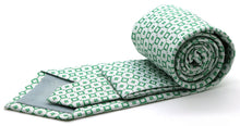 Load image into Gallery viewer, Mens Dads Classic Green Geometric Pattern Business Casual Necktie & Hanky Set Y-6 - Ferrecci USA