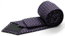 Load image into Gallery viewer, Mens Dads Classic Purple Geometric Pattern Business Casual Necktie & Hanky Set Y-7 - Ferrecci USA