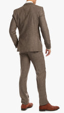 Load image into Gallery viewer, York Brown 3 Piece Herringbone Suit - Ferrecci USA
