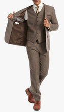 Load image into Gallery viewer, York Brown 3 Piece Herringbone Suit - Ferrecci USA