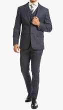 Load image into Gallery viewer, York Navy Slim Fit 3 Piece Herringbone Suit - Ferrecci USA