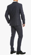 Load image into Gallery viewer, York Navy Slim Fit 3 Piece Herringbone Suit - Ferrecci USA