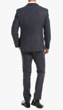 Load image into Gallery viewer, York Navy Slim Fit 3 Piece Herringbone Suit - Ferrecci USA