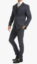 Load image into Gallery viewer, York Navy Slim Fit 3 Piece Herringbone Suit - Ferrecci USA