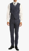 Load image into Gallery viewer, York Navy Slim Fit 3 Piece Herringbone Suit - Ferrecci USA