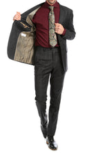 Load image into Gallery viewer, Yves Black Plaid Check Men's Premium 2 Piece Wool Slim Fit Suit - Ferrecci USA