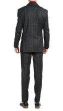 Load image into Gallery viewer, Yves Black Plaid Check Men's Premium 2 Piece Wool Slim Fit Suit - Ferrecci USA