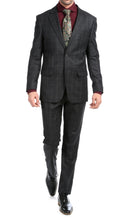 Load image into Gallery viewer, Yves Black Plaid Check Men's Premium 2 Piece Wool Slim Fit Suit - Ferrecci USA