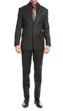 Load image into Gallery viewer, Yves Black Plaid Check Men's Premium 2 Piece Wool Slim Fit Suit - Ferrecci USA