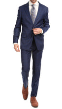 Load image into Gallery viewer, Yves Blue Plaid Check Men's Premium 2 Piece Wool Slim Fit Suit - Ferrecci USA