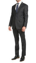Load image into Gallery viewer, Yves Grey Plaid Check Men's Premium 2 Piece Wool Slim Fit Suit - Ferrecci USA