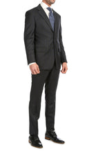 Load image into Gallery viewer, Yves Grey Plaid Check Men's Premium 2 Piece Wool Slim Fit Suit - Ferrecci USA
