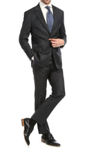 Load image into Gallery viewer, Yves Grey Plaid Check Men's Premium 2 Piece Wool Slim Fit Suit - Ferrecci USA