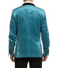 Load image into Gallery viewer, Enzo Turquoises Velvet Slim Fit Shawl Lapel Tuxedo Men's Blazer - Ferrecci USA