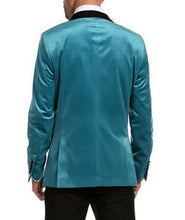 Load image into Gallery viewer, Enzo Turquoises Velvet Slim Fit Shawl Lapel Tuxedo Men's Blazer - Ferrecci USA