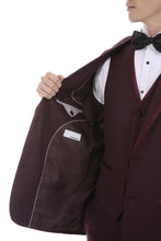 Load image into Gallery viewer, Celio Burgundy 3 Piece Slim Fit Tuxedo - Ferrecci USA