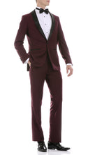 Load image into Gallery viewer, Ferrecci Men's Reno Burgundy Slim Fit Shawl Lapel 2 Piece Tuxedo Suit Set - Ferrecci USA