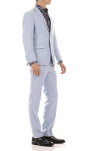 Load image into Gallery viewer, Oslo Sky Blue Slim Fit Notch Lapel 2 Piece Suit - Ferrecci USA