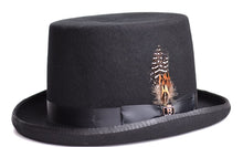 Load image into Gallery viewer, Wool Topper Hat Rounded Brim - Black

