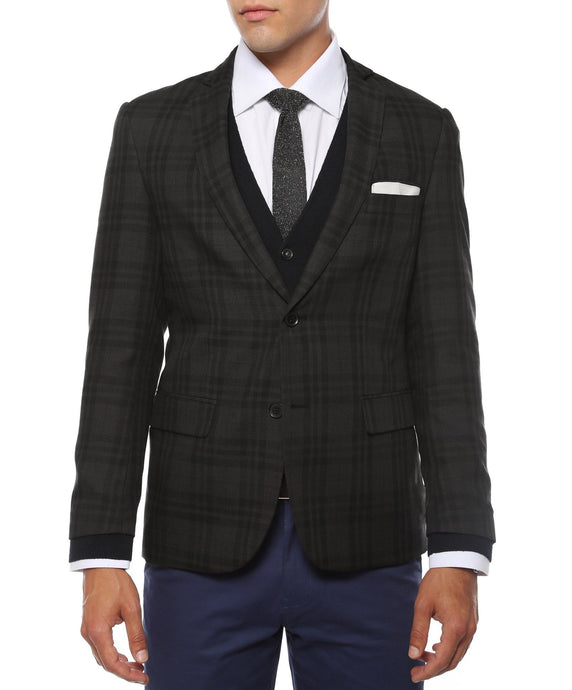 The Ares Plaid Slim Fit Mens Blazer - Ferrecci USA 