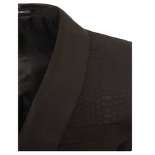 Load image into Gallery viewer, Ash All Black Snake Skin Tuxedo Blazer - Ferrecci USA 
