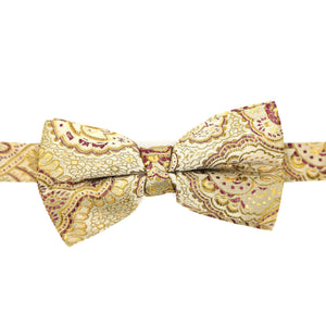 Luxury Paisley Tapestry Gold Bow Tie - Ferrecci USA 