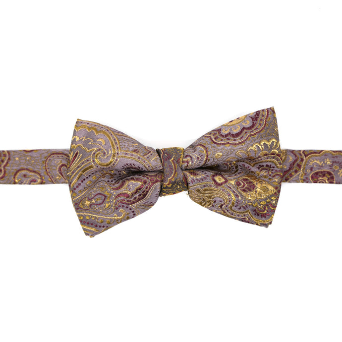 Luxury Paisley Tapestry Lavender Bow Tie - Ferrecci USA 