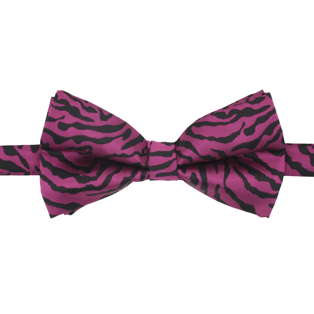 Zimba Purple Black Zebra Bow Tie - Ferrecci USA 