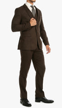 Load image into Gallery viewer, Bradford Cognac Slim Fit 3 Piece Tweed Suit - Ferrecci USA 
