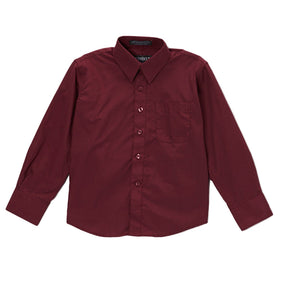 Premium Solid Cotton Blend Burgundy Shirt - Ferrecci USA 