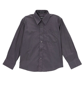 Premium Solid Cotton Blend Charcoal Shirt - Ferrecci USA 