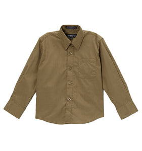 Premium Solid Cotton Blend Olive Dress Shirt - Ferrecci USA 