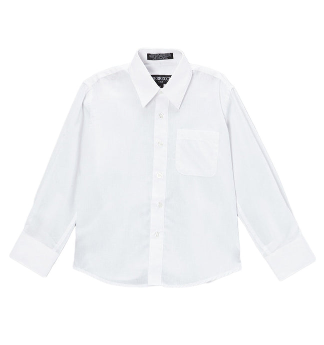 Premium Solid Cotton Blend White Dress Shirt - Ferrecci USA 