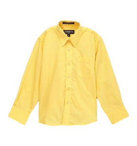 Premium Solid Cotton Blend Yellow Dress Shirt - Ferrecci USA 
