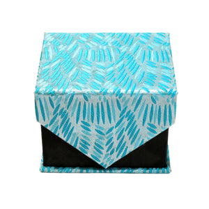 Men's Blue-Turquoise Organic Scattered Design 4-pc Necktie Box Set - Ferrecci USA 