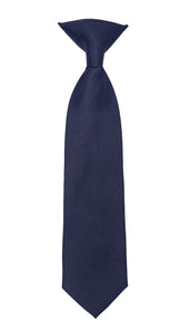 Boys 13" Premium Navy Clip On Necktie - Ferrecci USA 