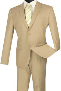 Men's Ultra Slim Fit suit 2 Piece-color Beige