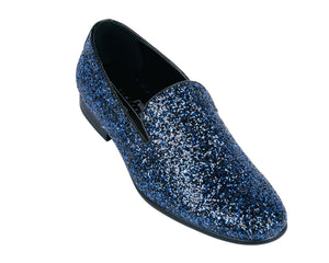 Sparkle Slip On Men's Shoes Color Blue Sparkle Slip On Men's Shoes Color Blue